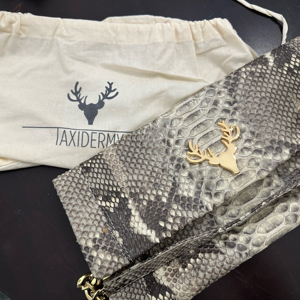 Taxidermy Python Foldover Clutch - image 1